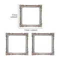 Set of vintage European style embossed silver square frames for jewelry display props - Antique Silver Style (Prop H) / 3 Pieces/Pack