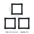 Set of 3 black miniature European style relief square frames for jewelry display - Pure Black Style (Prop H) / 3 Pieces/Pack