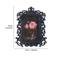 Detailansicht der Abmessungen des europäischen Vintage-Harz-Fotorahmens - Vasenrelief-Stil / 4x6 (Innenrahmen) / Schwarz