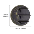 Mensola a forma di luna in legno con 3 livelli e incisione dorata dimensione 25.3cm - Stile Volto di Luna a 3 Livelli