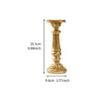 Candelabro vintage dorado tallado con dimensiones: 25,1 cm de alto y 9,6 cm de base - Candelabro Columna Romana (Pequeño) / Dorado