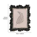 Vintage black and gold floral daisy pattern photo frame, 23.5x19cm desktop variant - 5x7 / Black & Gold