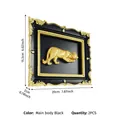 Set of 2 French retro black and gold 3D relief leopard decorative wall frames - Black Leopard D / 2 Pieces (4*6 Inch)
