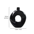 Schwarze minimalistische Donut-Harzvase mit rundem Hohl-Design und glatter Oberfläche - M / Schwarz