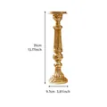 Candelabro tallado dorado de estilo europeo elegante, 35 cm de altura para decoración - Portavelas de Columna Romana (Grande) / Dorado