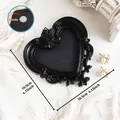 Vintage black heart-shaped magnetic photo frame for DIY home decor - Exquisite Heart Style (A66)
