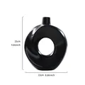 Moderner schwarzer Donut-Harzvase, minimalistischer runder Blumentopf, Höhe 25cm/9.84in - L / Schwarz