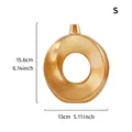 Kleines goldene minimalistische Donut-Harzvase als Schreibtischdeko mit Maßangaben - S / Gold