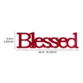 Red Blessed freestanding letter sign ornament for wedding home decor, size 26x6.5cm - Red