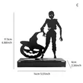 Iron Halloween candle holder with zombie and pumpkin silhouette, style C, dimensions shown - Witch Hat Pumpkin Double Slots Style (C)