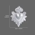 Silberne Sacred Heart Wanddekoration aus Harz im Vintage-Stil, Maße ca. 12x15cm - Silber