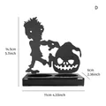 Halloween zombie and pumpkin black metal candle holder with dimensions 11x14.5cm - Sideways Zombie Double Slots Style (D)