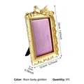 Goldener Bilderrahmen mit Schleife und lila Samtfutter für Schmuckdisplay 1 Stk - 6 Zoll / Goldener Rahmen Lila Futter