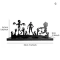 Halloween zombie silhouette wrought iron candle holder variant G with 4 candle slots - Group Zombies Four Slots Style (G)