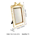 Elegant French style gilded bow jewelry display stand with white velvet lining 20x13.5cm - Gray