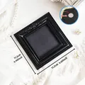 Vintage black mini magnetic photo frame for DIY home decor and photography props. - Beaded Square Style (A64)