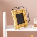 Vintage gold embossed square picture frame 11.7cm for elegant desktop decoration - Square Style (A55) / 11.7x11.7cm