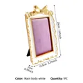 French gilded bow jewelry display stand with white frame and purple velvet lining - Purple