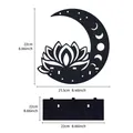 Dimensions of the decorative wooden lotus moon wall shelf in black finish 22cm x 21.5cm - 1 Piece Pack / Black