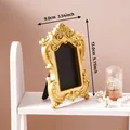 Premium vintage golden ornate picture frame with baroque relief for desk decoration - Rectangular Style (A56) / 9x13cm