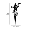 Zwart ijzeren fee tuinornament silhouet met afmetingen van 30 cm hoog en 14,3 cm - Fee met Lantaarn / 30x14.3cm