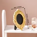Vintage ornate golden oval picture frame with dimension markings for photography props - Oval Style (A58) / 8x10.8cm
