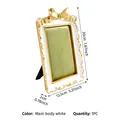 French style gilded bow jewelry display frame in white with green velvet lining for jewelry - Green