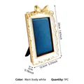 Elegant French style gilded bow jewelry display rack with blue velvet lining, white and gold - Blue