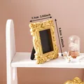 Small vintage gold embossed photo frame for desktop decoration with dimensions 7.7x9.8cm - 7.7x9.8cm