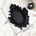 Vintage black ornate mini magnetic photo frame photography prop with dimension detail - Vine Oval Style (A59)