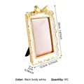French gilded bow jewelry display stand in white with pink velvet lining, 1PC set. - Pink