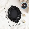 Retro black mini magnetic photo frame for photography props, 11x8cm - Scroll Oval Style (A58)
