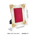 Soporte de marco para exhibición de joyas blanco y dorado con terciopelo rojo - 6 Pulgadas / Rojo