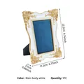 Marco de fotos vintage blanco y dorado, expositor de joyas de terciopelo, 17,2x22,2 cm - 6 Pulgadas / Azul