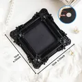 Vintage black mini magnetic photo frame 12cm square DIY creative home decor photography prop - Palace Large Square Style (A55)