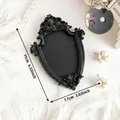 Retro black mini magnetic picture frame with ornate details for DIY photography props - Shield European Contour Style (A57)