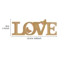 Gold LOVE wooden table decoration sign with cute butterfly hollow design for wedding party. - Gold
