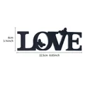 Black love wooden letter sign with butterfly cutout for romantic wedding and party decor. - Black