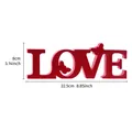 Red wooden LOVE decorative letter sign with butterfly cutout for romantic wedding and party decor. - Red