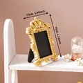 Vintage gold crown embossed decorative photo frame with 11cm x 7.5cm dimensions - 7.5x11cm