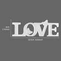 White LOVE butterfly decorative sign wooden wedding party ornament 8x22.5cm size - White