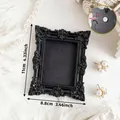 Vintage black mini magnetic photo frame 11x8.8cm decorative frame for picture props - Intricate Carved Frame Style (A82)