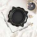 Vintage black mini magnetic photo frame creative photography prop 11.2cm - Curled Edge Art Relief Style (A83)