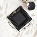 Retro European style mini black square photo frame with gold accents for decoration - Floral Relief Square Style (A64)
