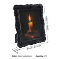 Marco de fotos gótico negro en relieve con arte de vela, 31.8x26.5cm para Halloween - Patrón de Luz de Velas / 10 Pulgadas (25,4x20,3 cm) / Negro