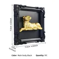 Relieve de leopardo dorado 3D en marco negro vintage para decoración de pared elegante - Estilo Leopardo C / Marco Negro Relieve Dorado