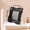 Marco de fotos mini vintage negro ornamentado con dimensiones cuadradas de 11,7 cm - Estilo Relieve Cuadrado (Marco Fotos A55-Negro) / 11.7cm