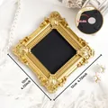 Vintage gold relief fridge magnet photo frame, 12cm mini ornate square display piece - Square Relief (A55) / 12x12cm
