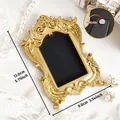 Mini vintage gold embossed photo frame fridge magnet for DIY crafts with dimensions - Rectangular Relief (A56) / 13.0x9.0cm