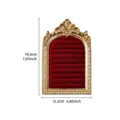 European vintage arched jewelry display stand with golden frame and red velvet, 19.5x12.2cm - 4x6 Inch (19.5x12.2cm) / Gold Vintage Frame - Red Velvet